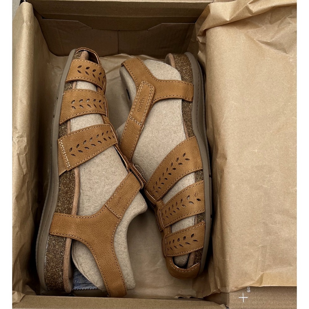 Earth Birdy Women's Leather‎ Fisherman Sandals Size 9.5 Brown-Tan Arch Support - Picture 9 of 12